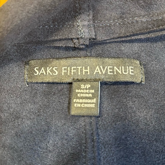 Saks Fifth Avenue Faux Suede Navy Blue Vest - Picture 4 of 8